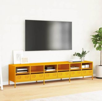 Berkfield Home TV Cabinet Mustard Yellow 202x39x43.5 cm Cold-rolled Steel