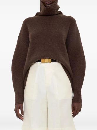 arch4 turtleneck balloon-sleeve sweater - women - Cashmere - M - Brown