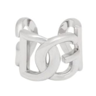 Dolce & Gabbana Accessoires, Dames, Grijs, S, DG Logo Ring