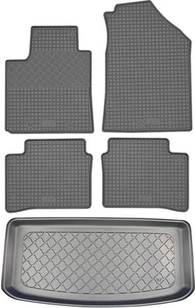 OEM Hyundai I10 Iii Hatchback (5 Puertas) A Partir De Febrero De 2020: Juego De Alfombrillas De Goma Para Coche + Alfombrilla Para Maletero