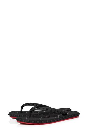 Christian Louboutin Super Loubi Flip Flop in Black at Nordstrom, Size 11Us