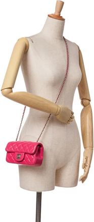 Chanel Hobo Bags - 2014 Extra Mini Rectangular Classic Lambskin Singl - Gr. unisize - in Rosa - für Damen