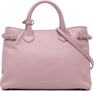 Burberry Pre-owned Womens Banner Medium Leather Tote - Lilac - One Size