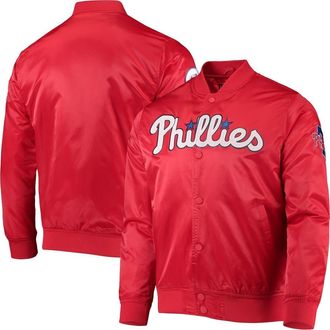 Pro Standard Mens Pro Standard Red Philadelphia Phillies Wordmark Satin Full-Snap Jacket at Nordstrom, Size Xx-Large