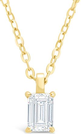 Sterling Forever Sterling Silver Emerald Prong Set Pendant