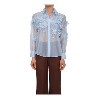 Nenette Shirts, female, Blue, Size: L Camicia Azzurro