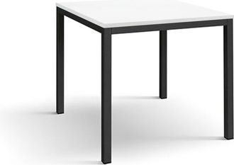 Konte Design Mesa de madera blanca, estructura de metal antracita 80x80