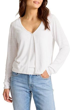 Tommy Bahama Adeline Linen Blend Jersey Cardigan in White at Nordstrom, Size X-Large
