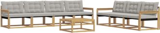 vidaXL Conjunto De Sof&aacute;s De Exterior 8 Uds. Blanco Y Gris Claro Vidaxl