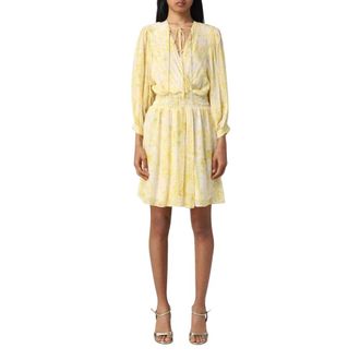 Patrizia Pepe Short Dresses, female, Yellow, XS, Yellow Floral Mini Dress
