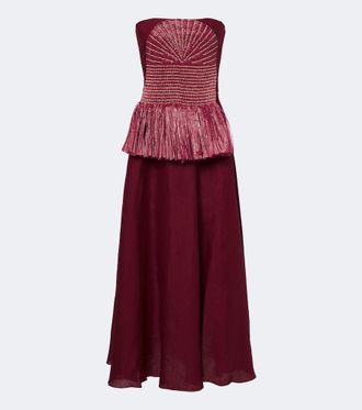 Johanna Ortiz Vestido largo Exploring Textures de lino