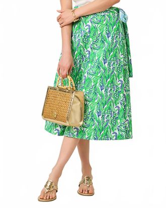 Lilly Pulitzer Constance Reversible Midi Wrap Skirt In Putting Green Lilly Of The Valley