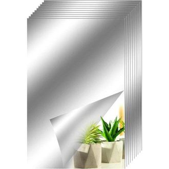 OEM 10 Pegatinas Para Espejos, Espejos Decorativos Adhesivos, Cuadrados Plateados, Espejos Decorativos Autoadhesivos De Mosaico Removibles Para Ba&ntilde;o, Sala
