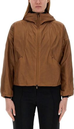 Herno Brown Solid Hood Jacket