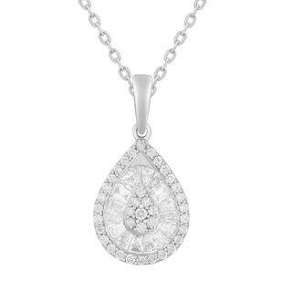 Grown Brilliance 14KT White Gold 0.50 Carat Lab Grown Diamond Pendant Necklace for Women