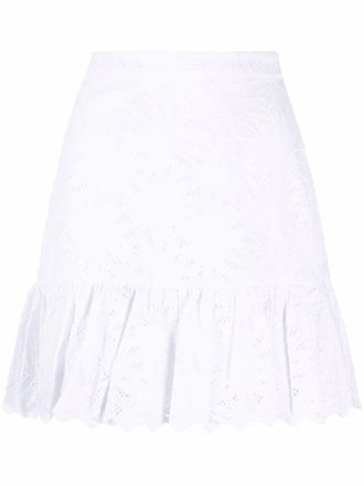 Michael Michael Kors floral-lace cotton skirt - White