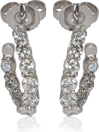 Tiffany & Co. Pre-Owned Tiffany & Co. Platinum Diamond Inside-Out Hoop Earrings