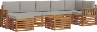 vidaXL Conjunto De Sof&aacute;s De Exterior 8 Uds. Gris Natural Y Claro Vidaxl