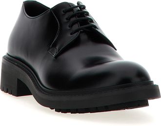 Saint Laurent Mens Black Lamb Leather Oxfords And Derbies Shoe