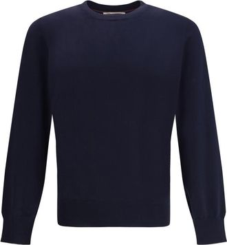 Brunello Cucinelli Navy Blue Crew Neck Sweater