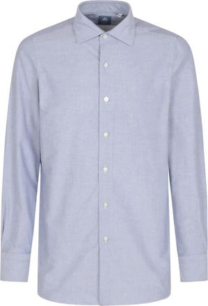 Finamore Gt-Lips-Z Shirt - Heren - Casual Overhemden - Blauw - XL - Leer - Overhemden