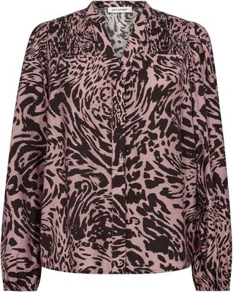 Co'Couture Overhemden, Dames, Veelkleurig, M, Smock V-Shirt in Old Rose