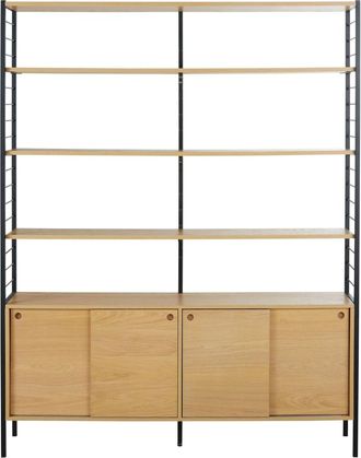 Maisons du monde Estanter&iacute;a industrial de 4 puertas de metal negro 153 cm