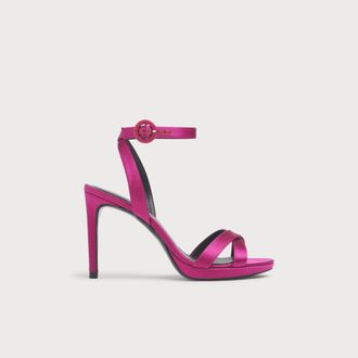 L.k. Bennett Womens Neath Formal Sandals, Magenta - Pink Satin - Size UK 3