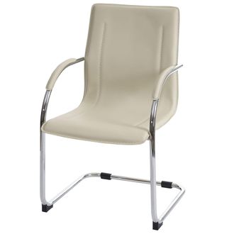 Hhg Sill&oacute;n De Conferencia Samara, Silla De Visita Cantilever, Color Crema
