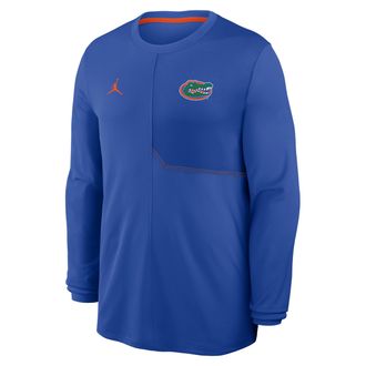 Nike Mens Florida Sideline Coach Jordan Brand Dri-FIT College Long-Sleeve Top in Blue | 0JB108DDUFN-GQK