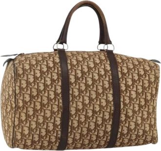 Dior Pre-owned Handbags, female, Beige, Size: ONE SIZE Pre-owned Vintage Canvas Boston Bag