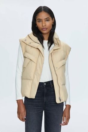 Pistola Denim Joss Quilted Puffer Vest In Warm Sand