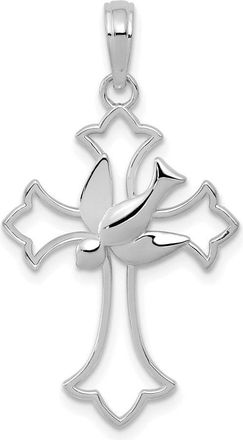 Diamond2Deal 14k Gold Dove Cross Pendant