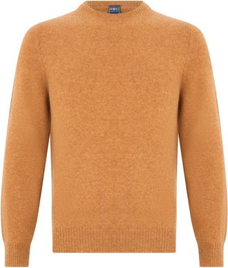 Fedeli Trui met ronde hals - Heren - Ronde hals truien - Oranje - L - Kasjmier - Truien & Vesten