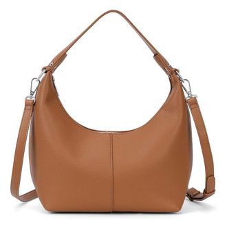 Generic Shoulder Bag for Women Magnetic Closure Crossbody Bag PU Leather Trendy Hobo Bag Handbag for Work Travel Shopping (Brown)