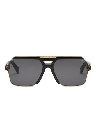 Philipp Plein Eyewear geometric-pilot sunglasses - men - Acetate - One Size - Black