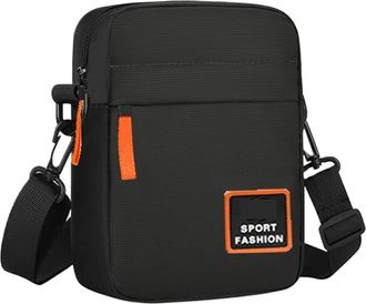 Generic Compatible For Mens single-shoulder cross-body bag with multi-layer zippers, trendy color contrast(Grey)