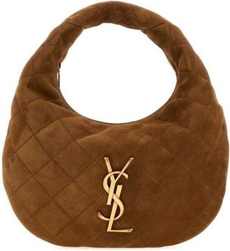 Saint Laurent Brown Suede Icarino Shoulder Bag Orangecaramelcogn Borse A Mano