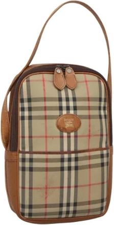 Burberry Pre-owned Cross Body Bags, female, Beige, Size: ONE SIZE Pre-owned Canvas Shoulder Bag
