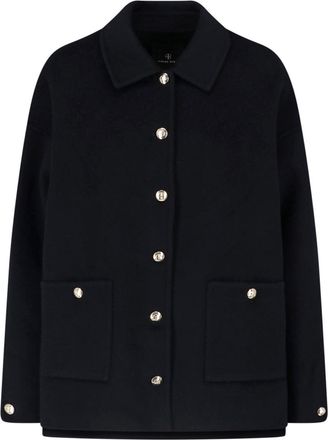 Anine Bing Boxy-Structured Jacket with Classic Collar