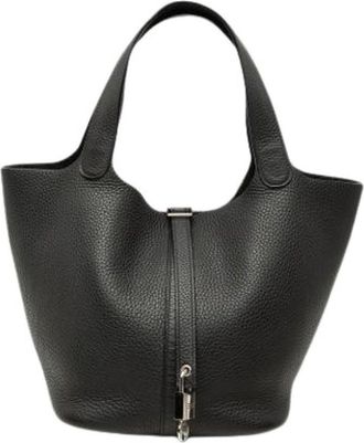 Herm&egrave;s Pre-owned Picotin Lock 22 - Dames - Vintage Tas - Zwart - ONE Size - Leer - Vintage