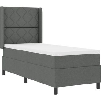 vidaXL Vidaxl - Box Spring Bed with Mattress Dark grey 80 x 200 cm Fabric
