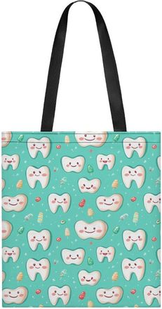 Generic Teeth Pattern Tote Bag for Women Men Shoulder Bags Purses Pouch Handbags