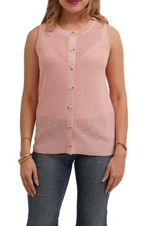 Cyrus Button Front Sleeveless Sweater in Lace Pink at Nordstrom Rack, Size X-Small