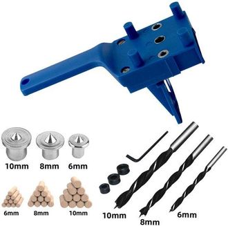OEM Gu&iacute;a De Perforaci&oacute;n Ajustable De 41 Piezas - Plantilla Para Bisagras Y Agujeros De Bolsillo De 6/8/10 Mm, Azul