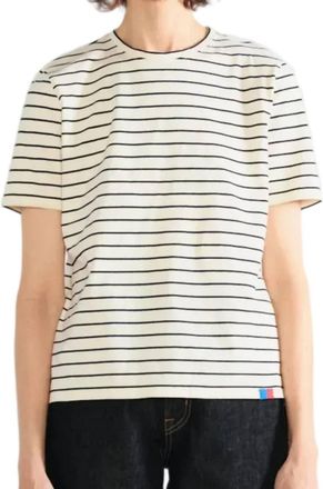 Kule The Modern Tee In Cream/navy