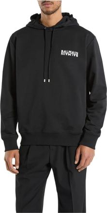 Balmain Mirror Hoodie - Heren - Hoodies - Zwart - 2XL - Katoen - Hoodies & sweatvesten
