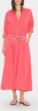 Xirena Boden Maxi Shirtdress In Red Sky