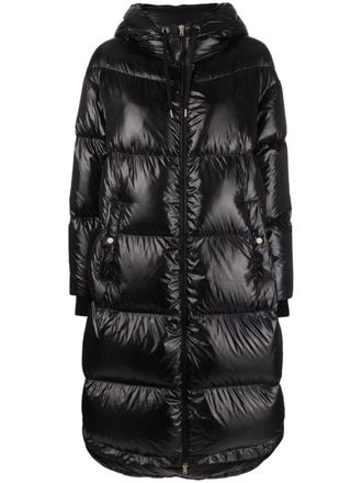 Herno hooded puffer coat - women - Goose Down/Polyamide/Feather/Polyamide - 44 - Black