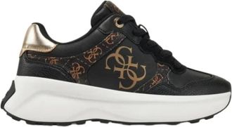Guess Bruine Sneakers met PU Leren Bovenwerk - Dames - Sneakers - Zwart - 40 EU - Leer - Schoenen